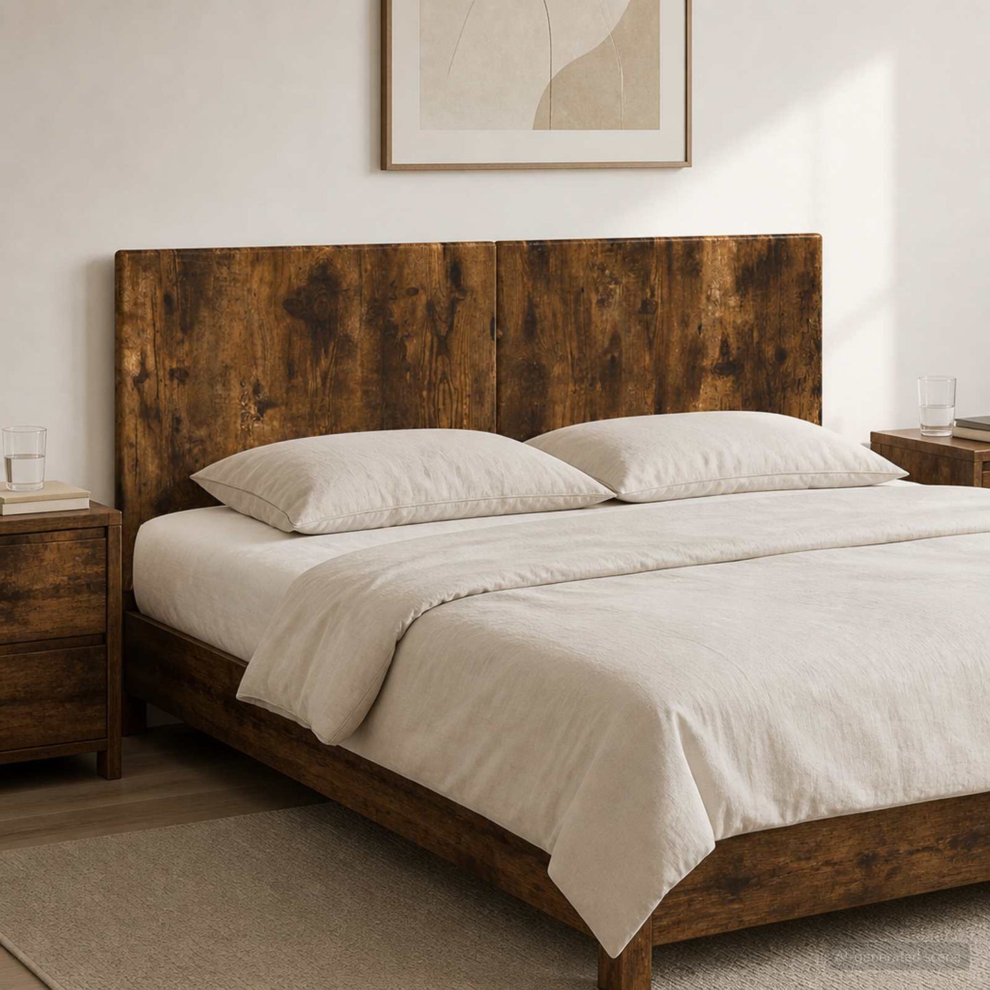 Wall-Mounted Headboard BREDA Smoked Oak Engineered Wood