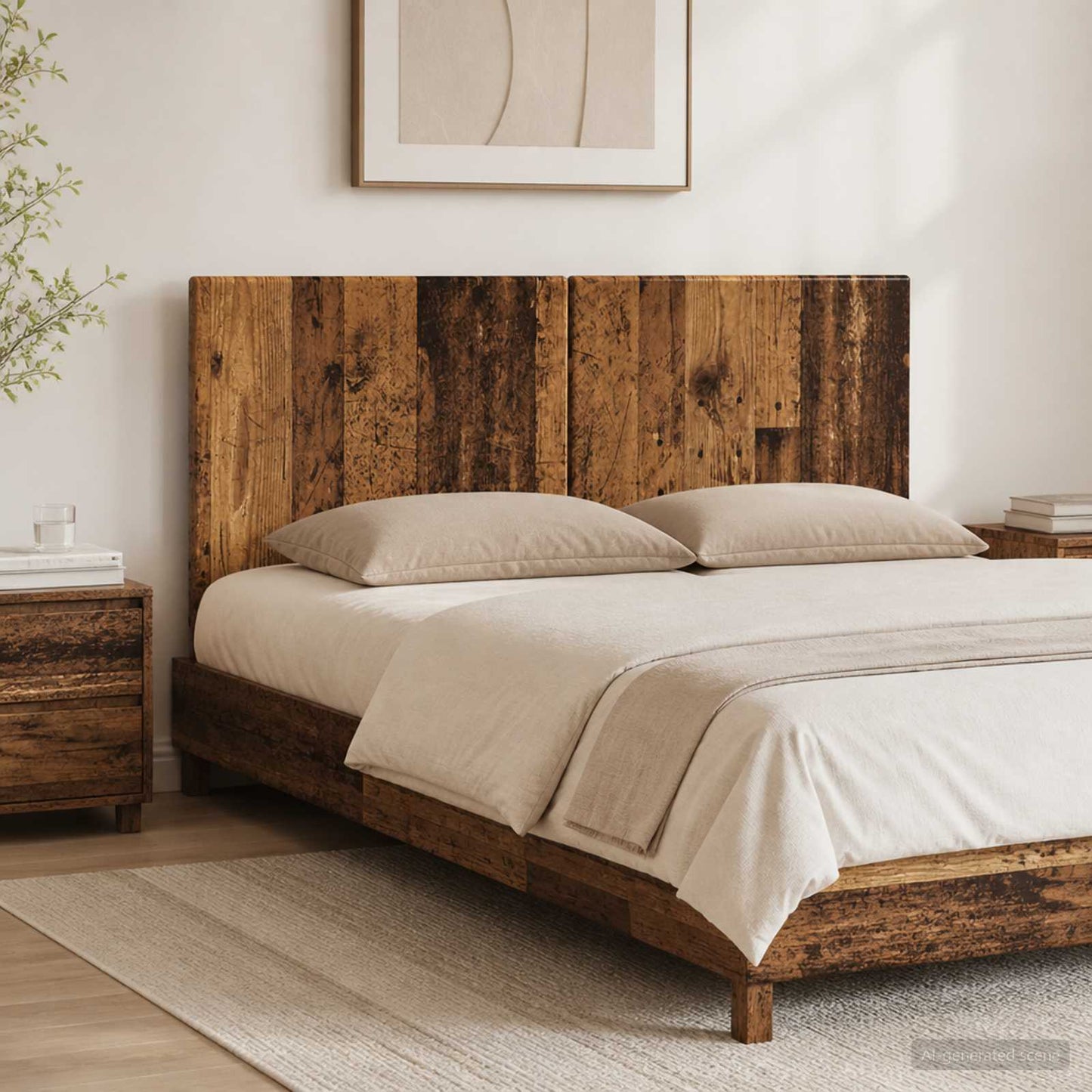 Wall-Mounted Headboard BREDA Old Wood Engineered Wood