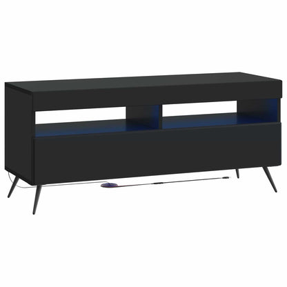 LED TV Cabinet Black Engineered Wood