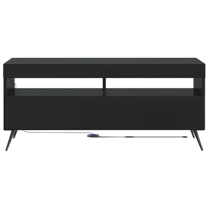 LED TV Cabinet Black Engineered Wood