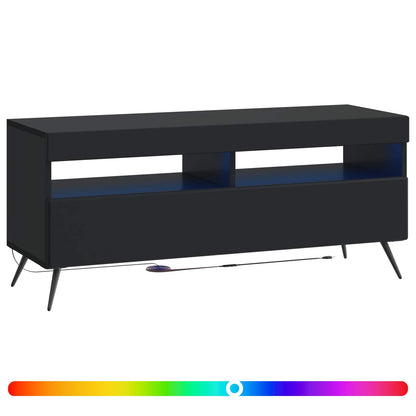 LED TV Cabinet Black Engineered Wood