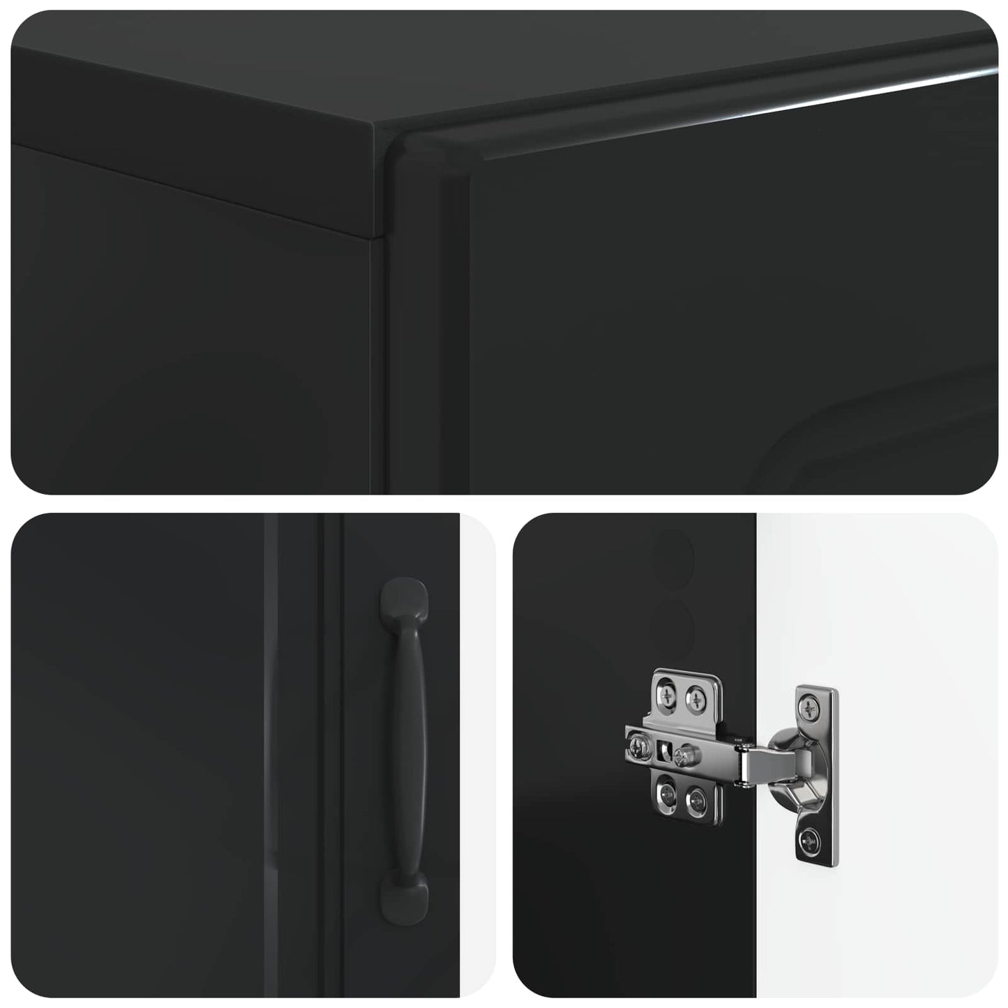 Bathroom Wall Cabinet UTRECHT Black 30 x 31 x 59 cm
