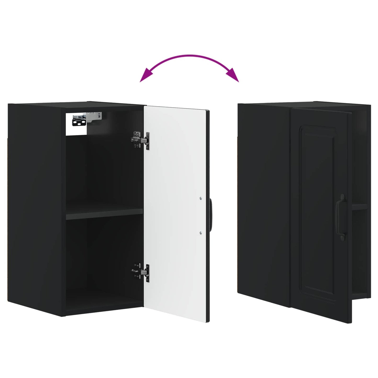 Bathroom Wall Cabinet UTRECHT Black 30 x 31 x 59 cm