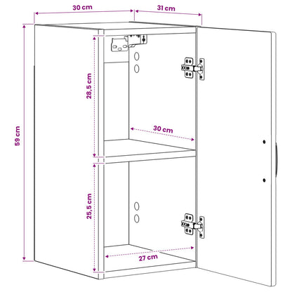 Bathroom Wall Cabinet UTRECHT Artisan Oak 30 x 31 x 59 cm
