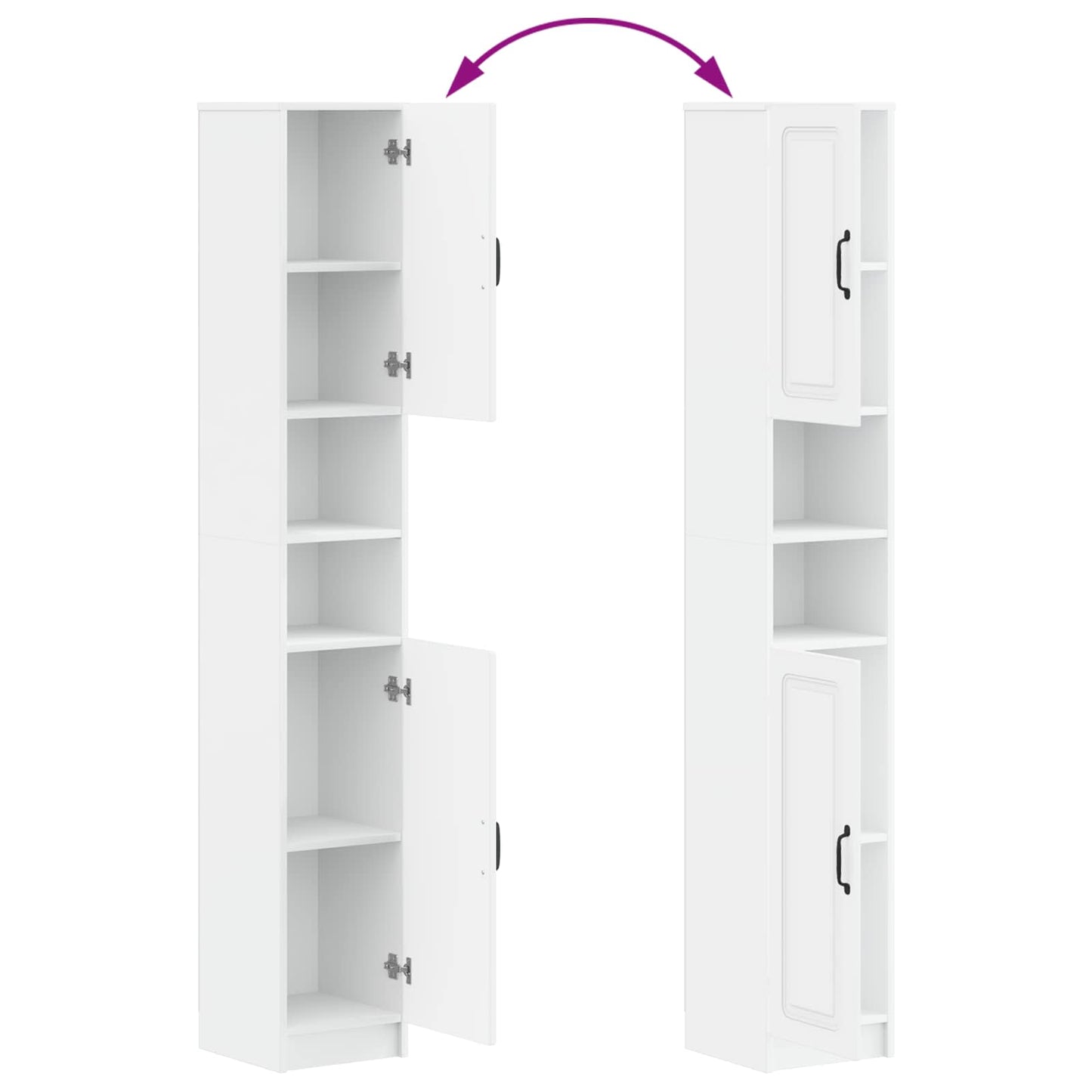 Bathroom Cabinet with Open Shelf UTRECHT White 30 x 31 x 187 cm
