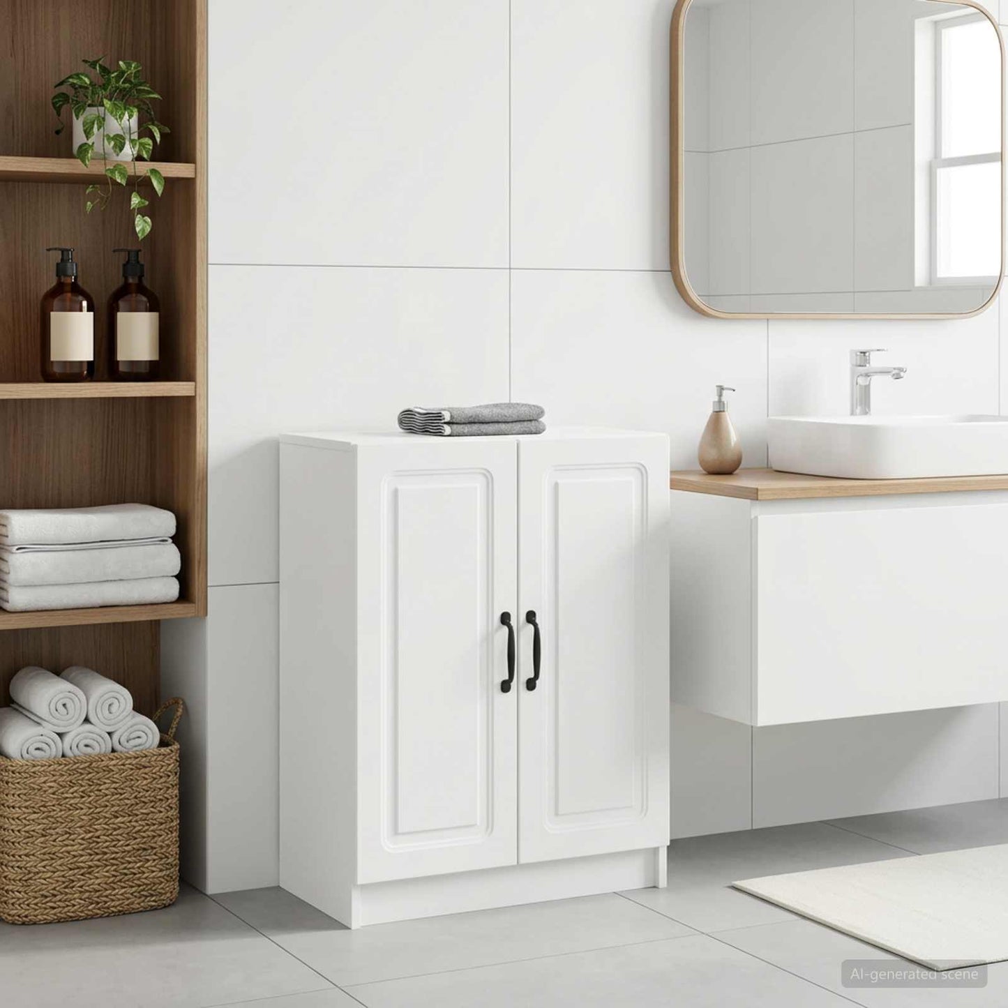 Bathroom Storage Cainet UTRECHT White 59.5 x 31 x 77 cm