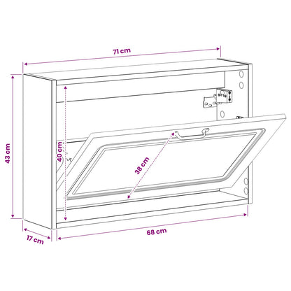 Wall-Mounted Shoe Cabinet UTRECHT 71 x 17 x 43 cm Sonoma Oak