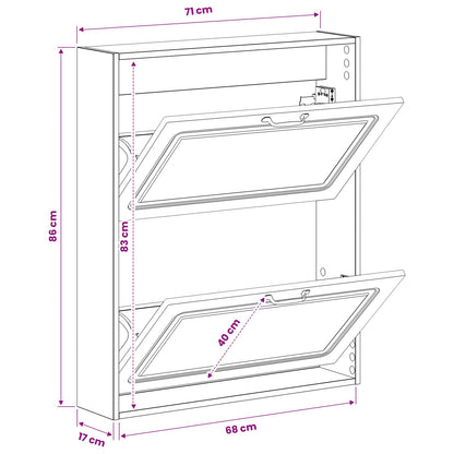 Wall-Mounted Shoe Cabinet UTRECHT 71 x 17 x 86 cm Old Wood