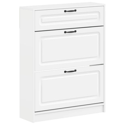 Shoe Cabinet UTRECHT 78 x 24 x 100 cm Engineered Wood White