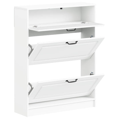 Shoe Cabinet UTRECHT 78 x 24 x 100 cm Engineered Wood White