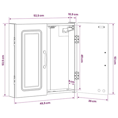 Dartboard Cabinet UTRECHT Black 52.5 x 10.5 x 53.5 cm