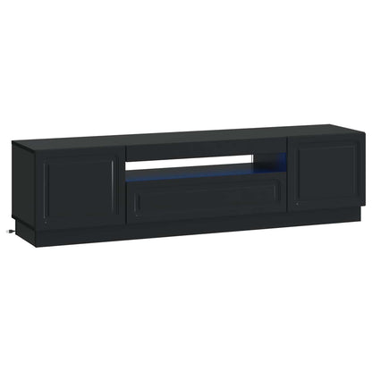 LED TV Cabinet Black Engineered Wood