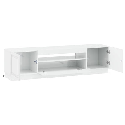 LED TV Cabinet High Gloss White Engineered Wood