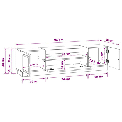 LED TV Cabinet Grey Sonoma Engineered Wood