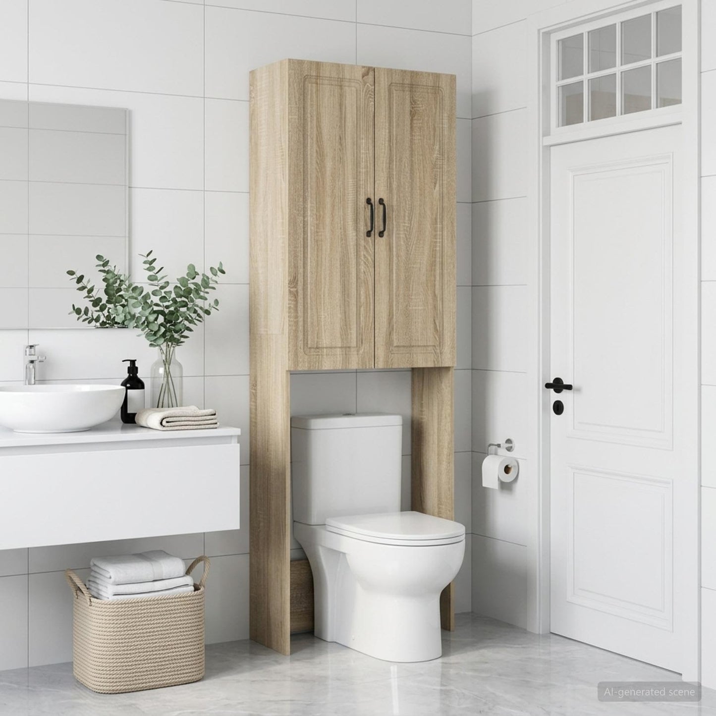 Toilet Cabinet UTRECHT Sonoma Oak 66 x 25.5 x 190 cm