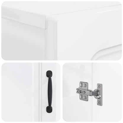 Toilet Cabinet UTRECHT High Gloss White 66 x 25.5 x 190 cm