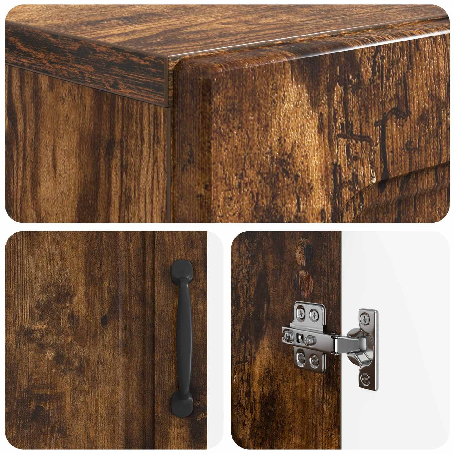 Toilet Cabinet UTRECHT Smoked Oak 66 x 25.5 x 190 cm