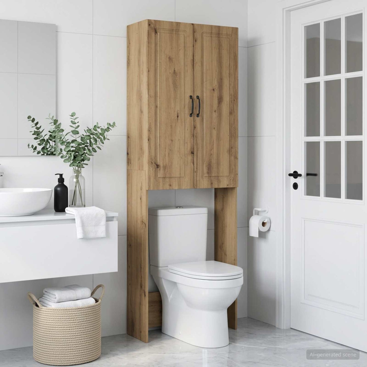 Toilet Cabinet UTRECHT Artisan Oak 66 x 25.5 x 190 cm