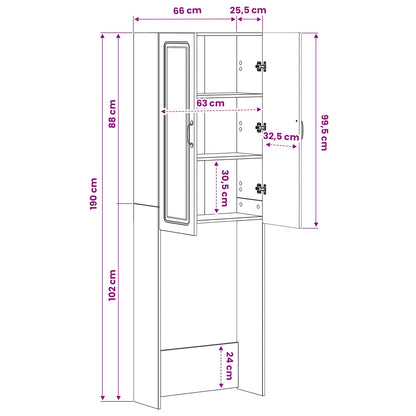 Toilet Cabinet UTRECHT Artisan Oak 66 x 25.5 x 190 cm