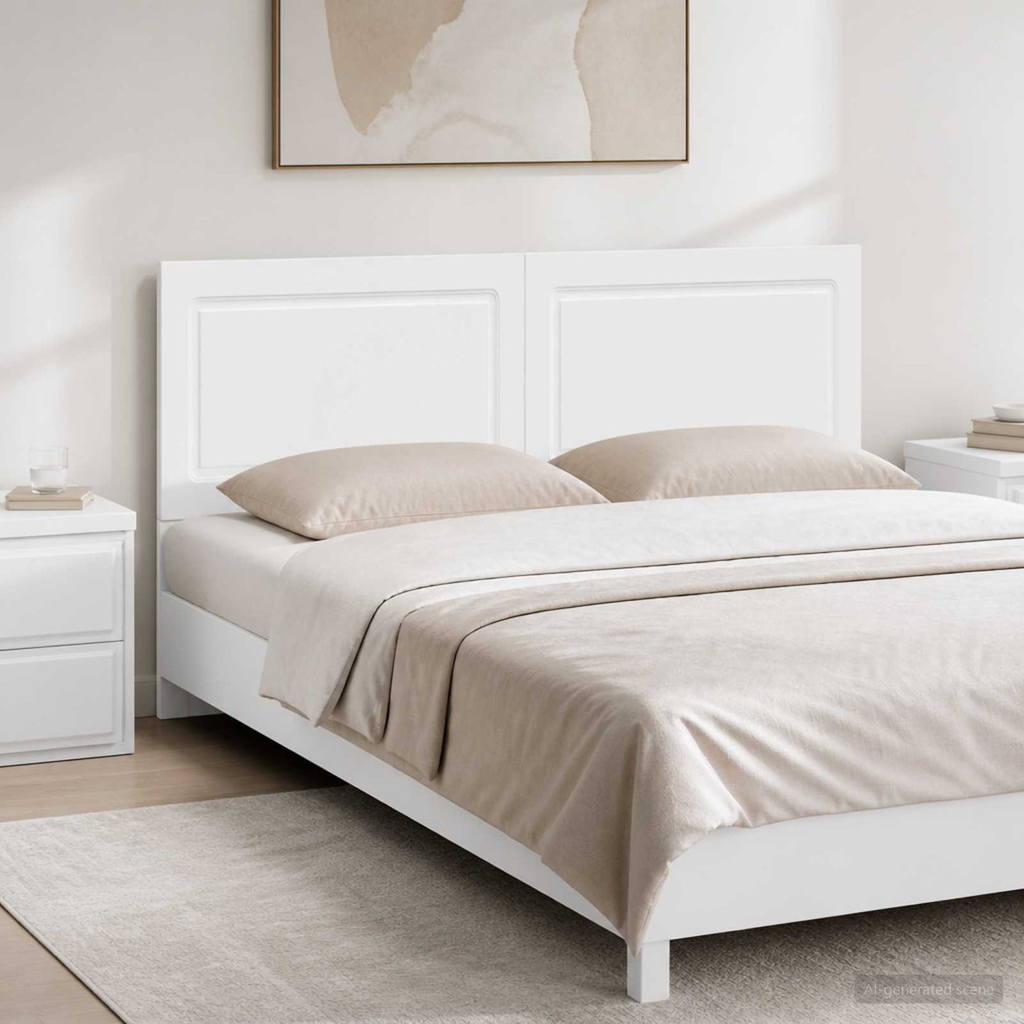 Wall-Mounted Headboard UTRECHT White Engineered Wood