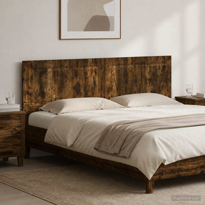 Wall-Mounted Headboard UTRECHT Smoked Oak Engineered Wood