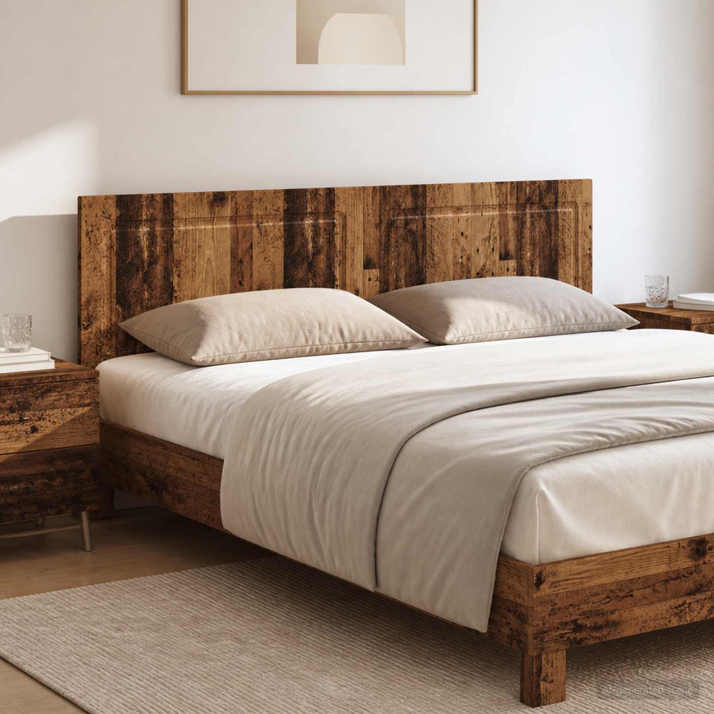 Wall-Mounted Headboard UTRECHT Old Wood Engineered Wood