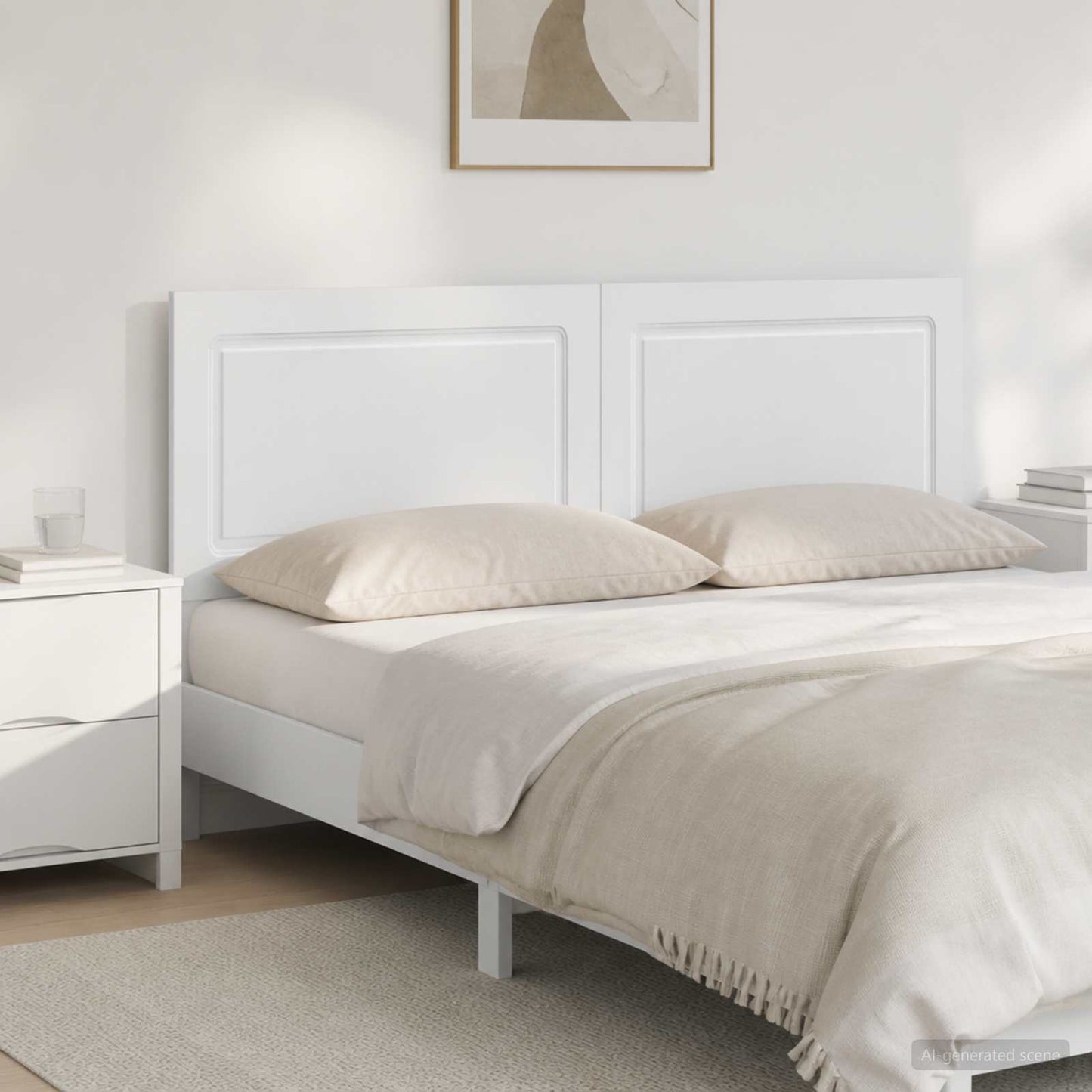 Wall-Mounted Headboard UTRECHT White Engineered Wood