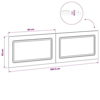 Wall-Mounted Headboard UTRECHT High Gloss White Engineered Wood
