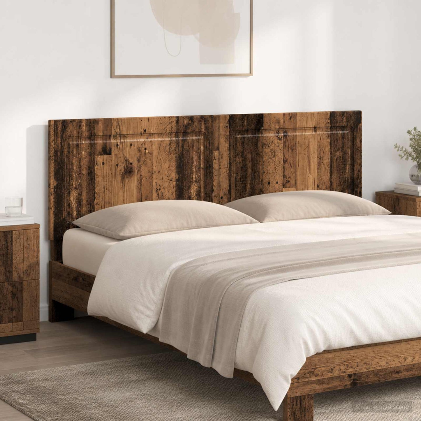 Wall-Mounted Headboard UTRECHT Old Wood Engineered Wood