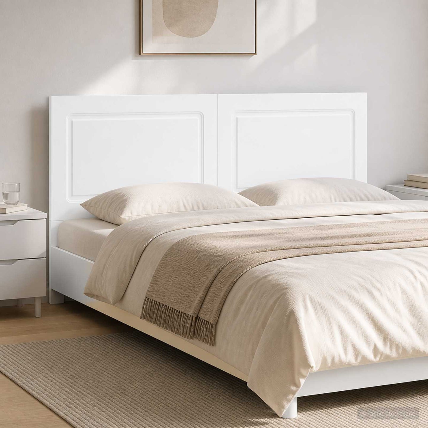 Wall-Mounted Headboard UTRECHT White Engineered Wood