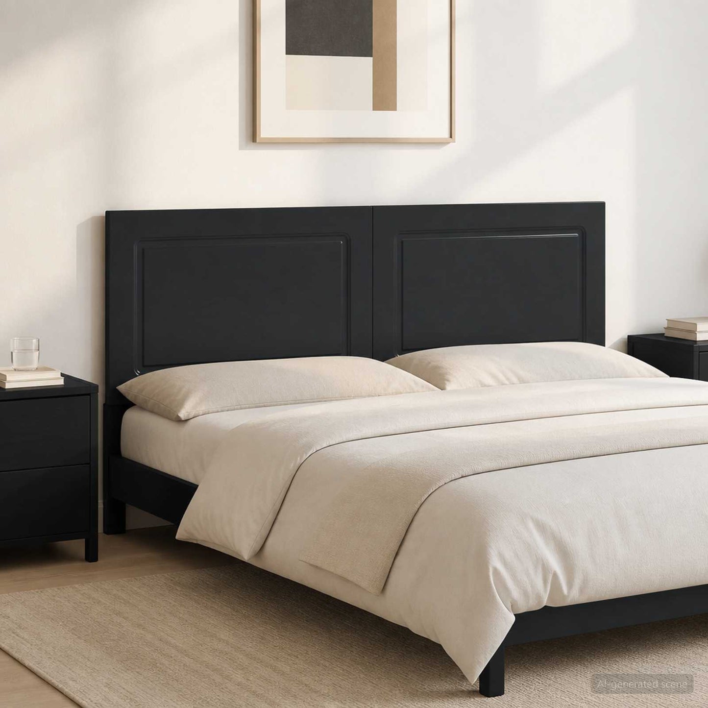Wall-Mounted Headboard UTRECHT Black Engineered Wood