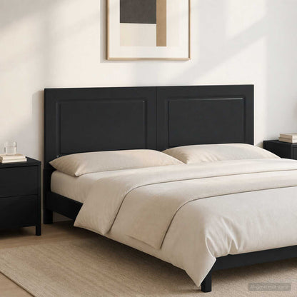 Wall-Mounted Headboard UTRECHT Black Engineered Wood