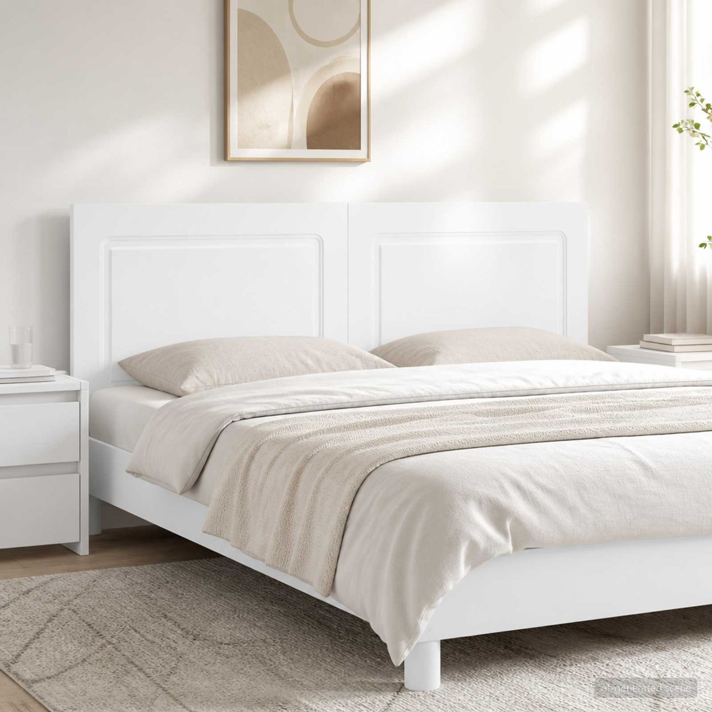 Wall-Mounted Headboard UTRECHT High Gloss White Engineered Wood