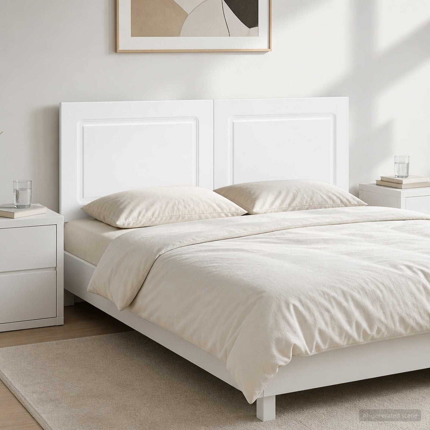 Wall-Mounted Headboard UTRECHT High Gloss White Engineered Wood