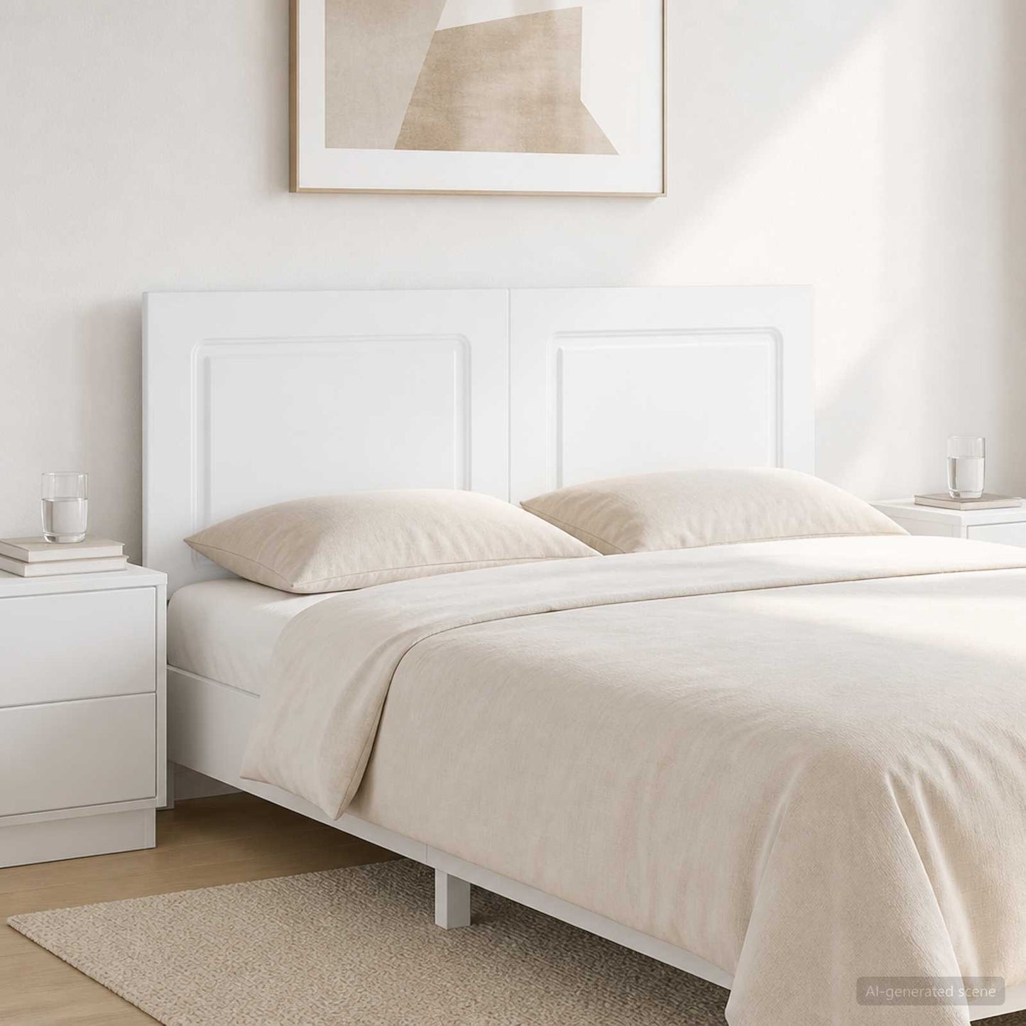 Wall-Mounted Headboard UTRECHT White Engineered Wood