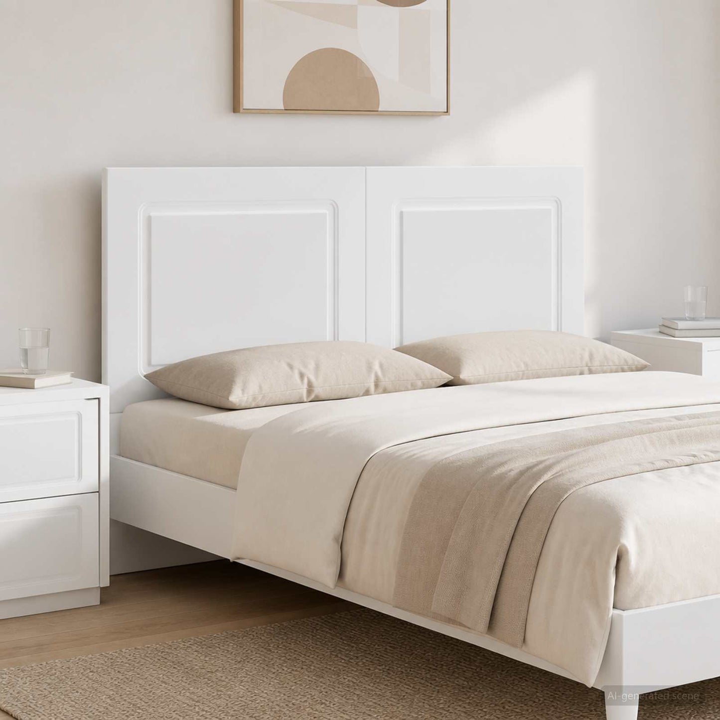 Wall-Mounted Headboard UTRECHT High Gloss White Engineered Wood