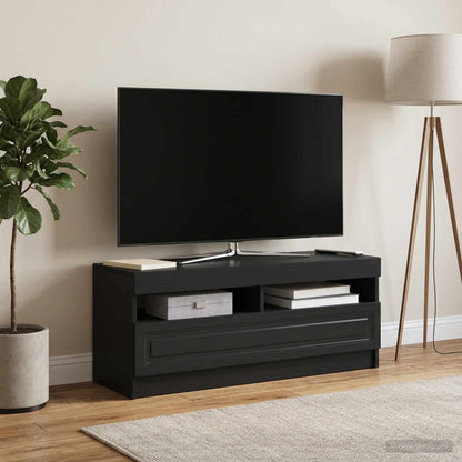 LED TV Cabinet Black Engineered Wood