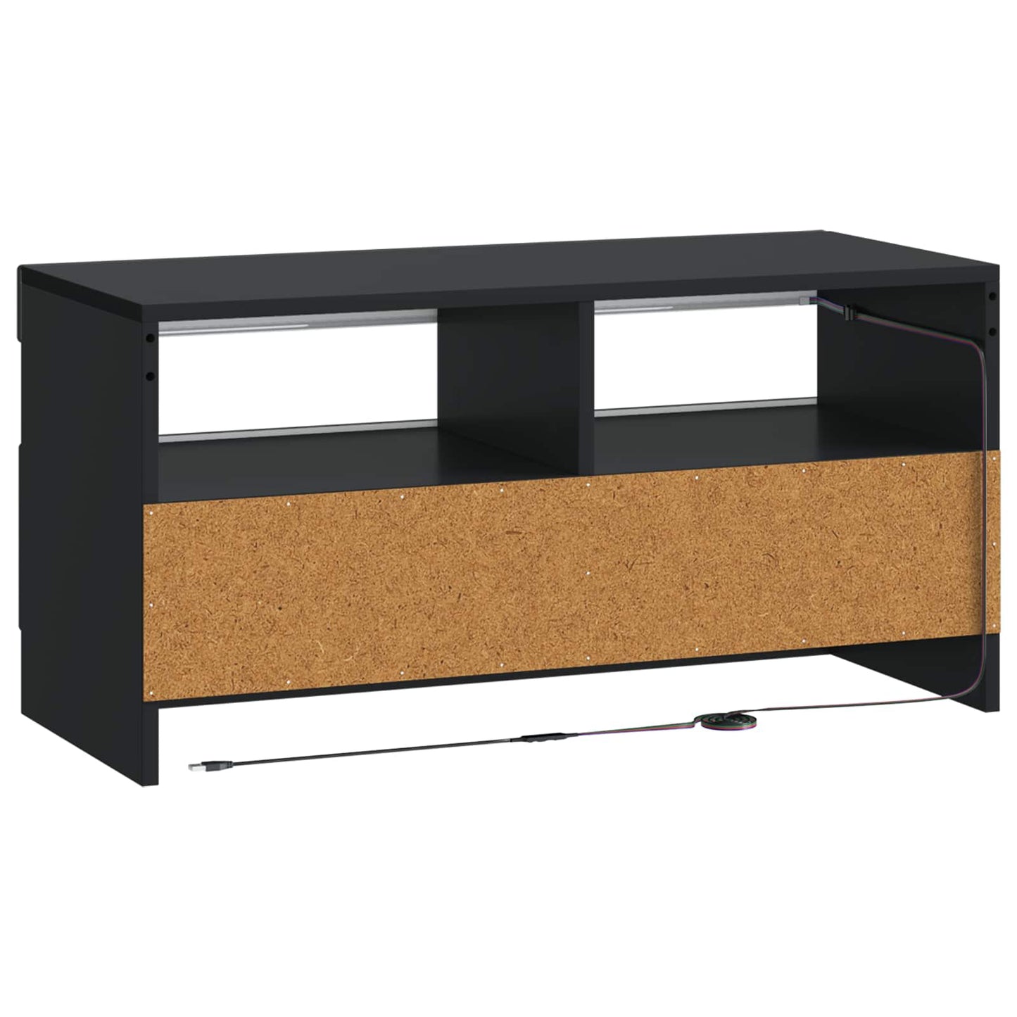 LED TV Cabinet Black Engineered Wood