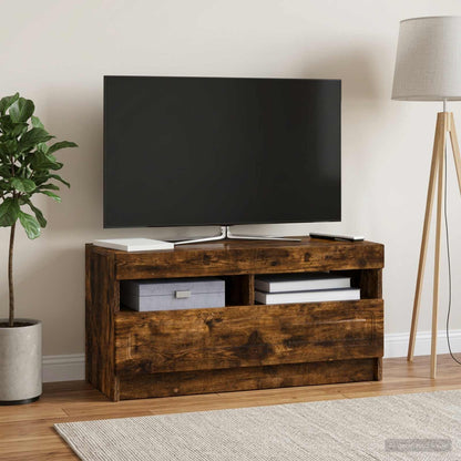 LED TV Cabinet Smoked Oak Engineered Wood