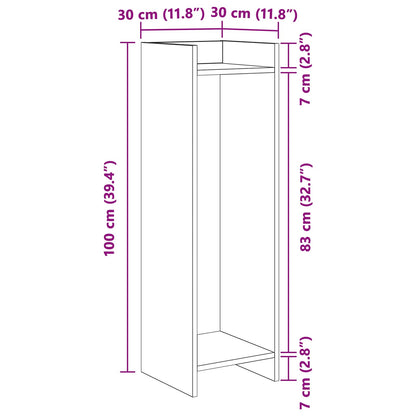 Plant Stand 2 pcs Black Oak 30 x 30 x 100 cm Engineered Wood