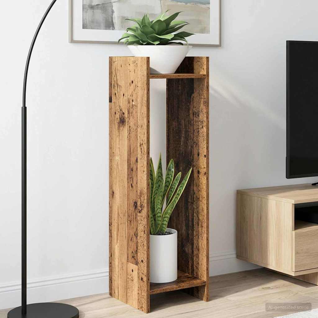 Plant Stand 2 pcs Old Wood 30 x 30 x 100 cm Engineered Wood