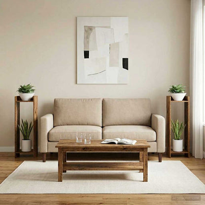 Plant Stand 2 pcs Old Wood 30 x 30 x 100 cm Engineered Wood