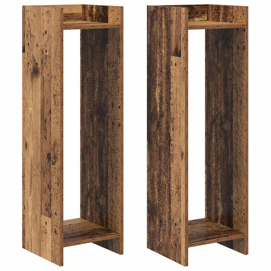Plant Stand 2 pcs Old Wood 30 x 30 x 100 cm Engineered Wood