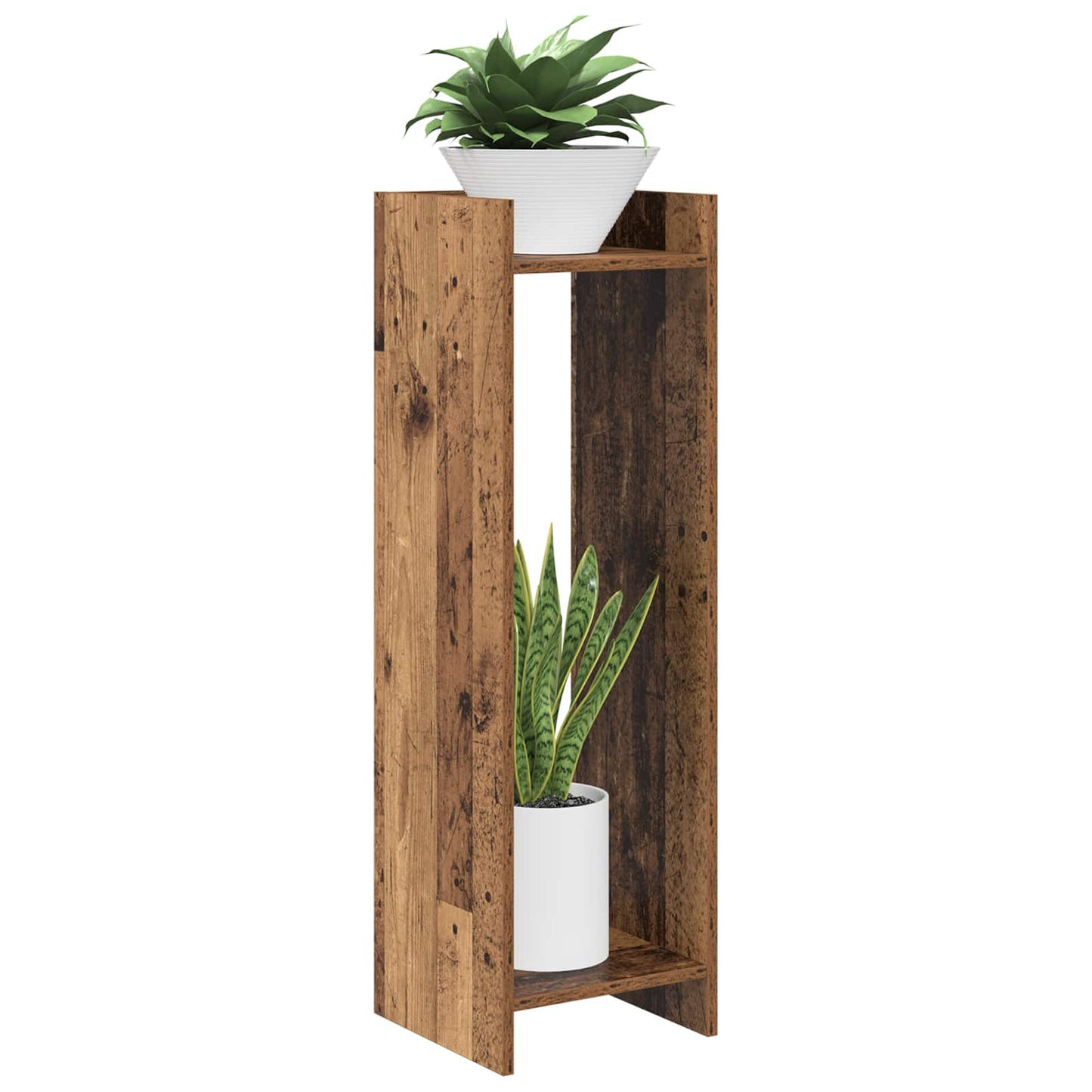Plant Stand 2 pcs Old Wood 30 x 30 x 100 cm Engineered Wood