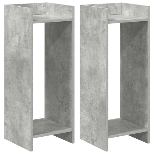 Plant Stand 2 pcs Concrete Grey 30 x 30 x 80 cm Engineered Wood