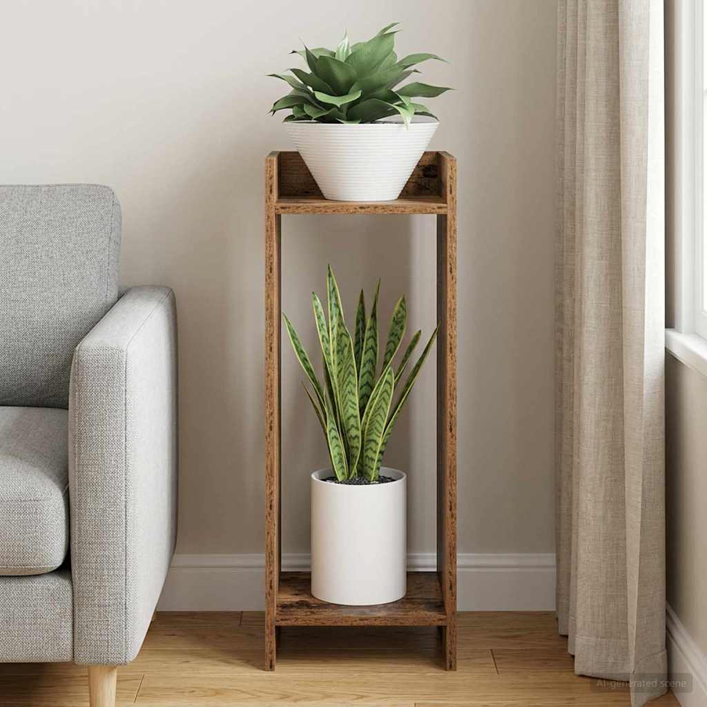 Plant Stand Old Wood 30 x 30 x 80 cm Engineered Wood