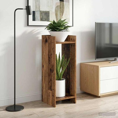 Plant Stand 2 pcs Old Wood 30 x 30 x 80 cm Engineered Wood