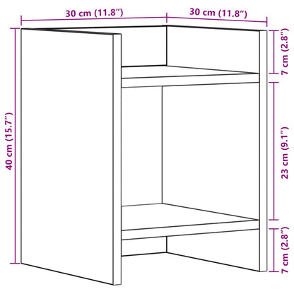 Plant Stand Black Oak 30 x 30 x 40 cm Engineered Wood