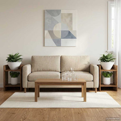 Plant Stand 2 pcs Old Wood 30 x 30 x 40 cm Engineered Wood