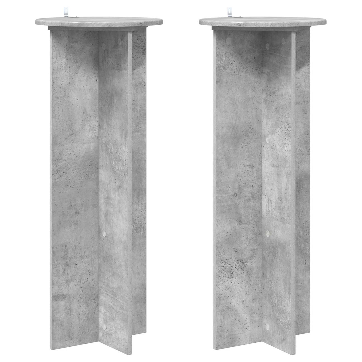 Plant Stand 2 pcs Concrete Grey Ø40 x 100 cm Engineered Wood